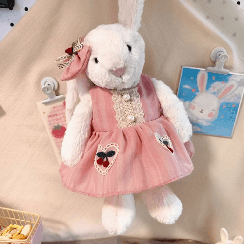 Pink Cherry Dress Set – Sakura - Inspired Dress & Hair Clip (for Bashful Bunny Medium)