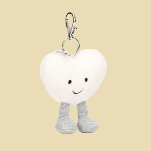 Amuseables Cream Heart Bag Charm