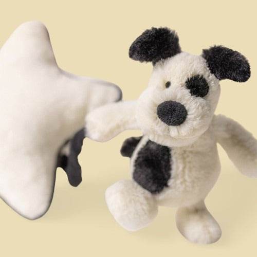 Bashful Black & Cream Puppy Musical Pull