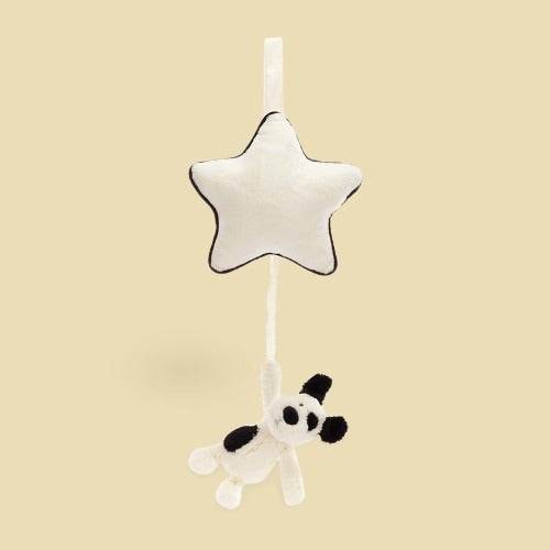 Bashful Black & Cream Puppy Musical Pull